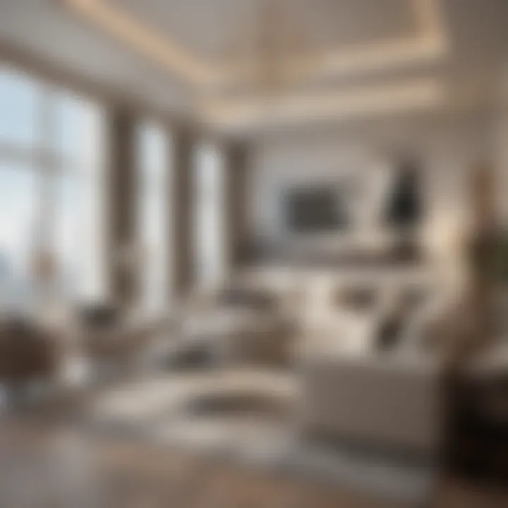 Luxurious living room interior within an apartment in Arc Tower C