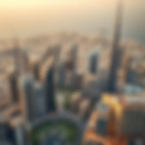 Aerial view of Dubai's skyline showcasing modern architecture.