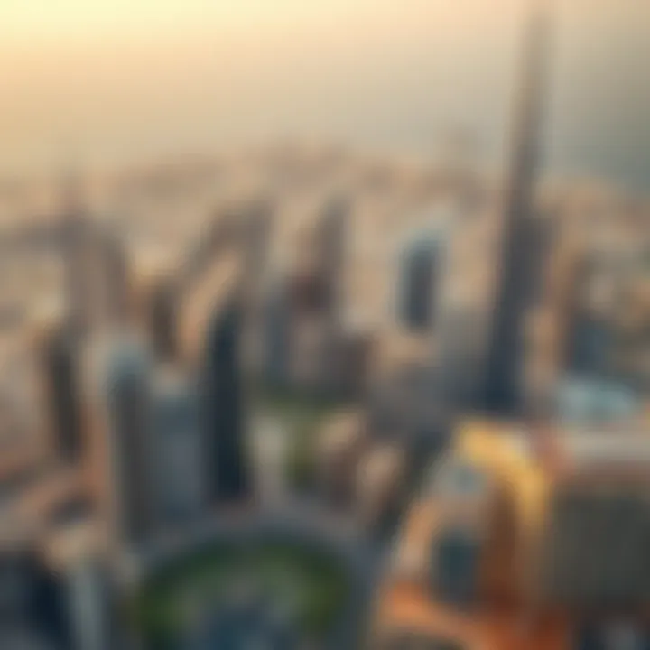 Aerial view of Dubai's skyline showcasing modern architecture.