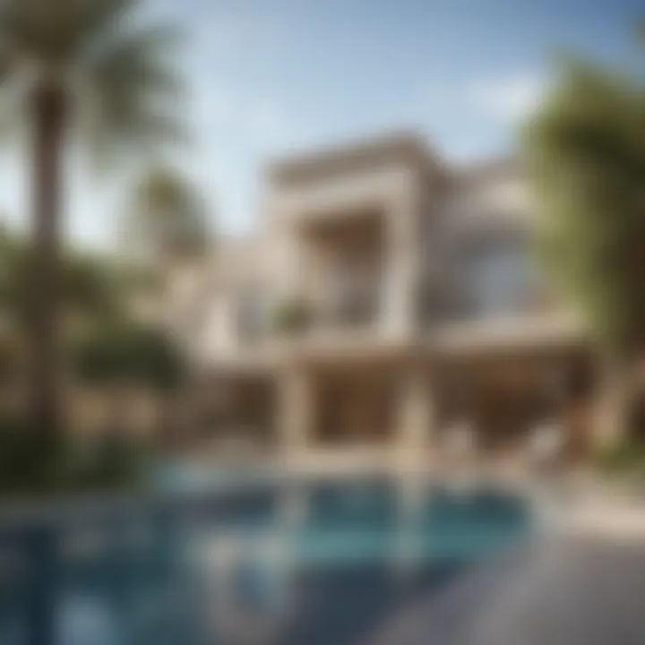 Luxurious amenities within Liwa Residence, featuring a serene pool area