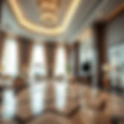Elegant lobby of DoubleTree by Hilton Hotel & Residences Dubai Al Barsha