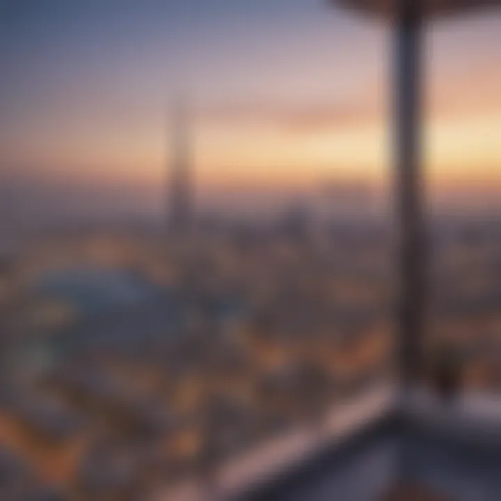 View from a balcony overlooking the Dubai skyline