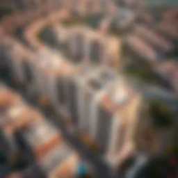 Aerial view of Muwaileh showcasing residential buildings