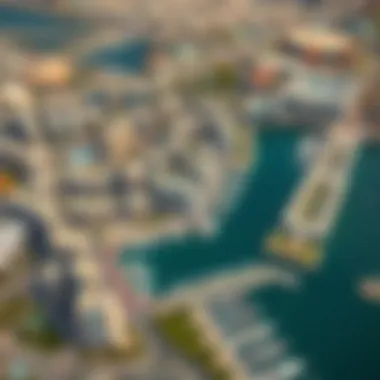 Aerial view of Dubai Marina showcasing the intricate layout of the community.