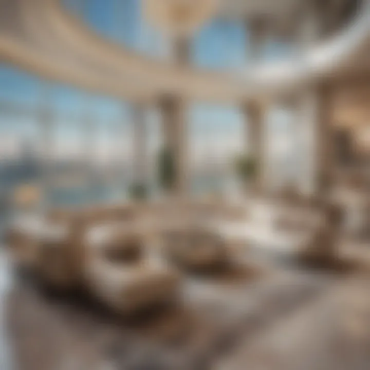 Luxury interior of a penthouse in Princess Tower Marina highlighting opulent living spaces