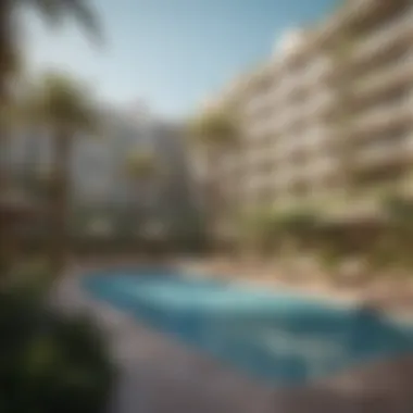 Recreational Oasis in Park Hotel Apartments Outdoor recreational space at a park hotel apartment complex