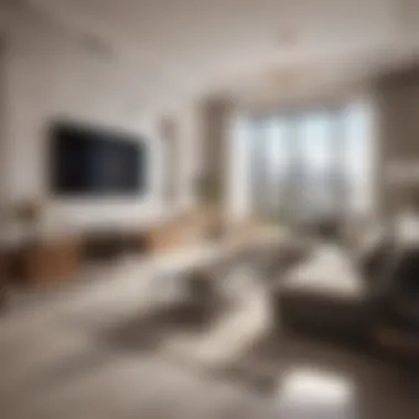 Contemporary Studio Apartment Design in Dubai A modern studio apartment in Dubai showcasing stylish interior design